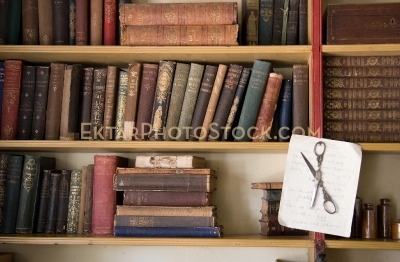 Books on shelves