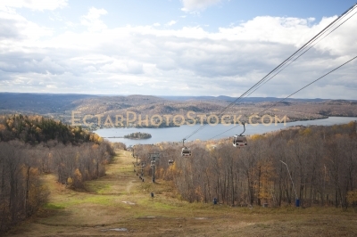 Mont tremblant gondolas and lake