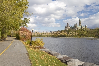 Parliament building fall view from bike part gatineau side of th