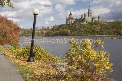 Parliament building fall view from bike part gatineau side of th