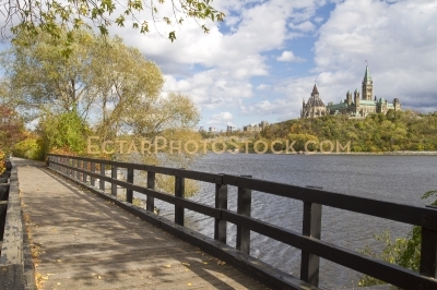 Parliament building fall view from bike part gatineau side of th