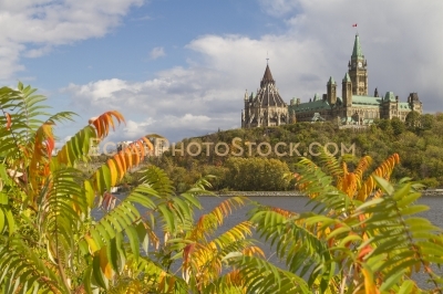 Parliament building fall view from bike part gatineau side of th