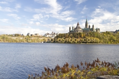 Parliament building fall view from bike part gatineau side of th