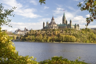 Parliament building fall view from bike part gatineau side of th