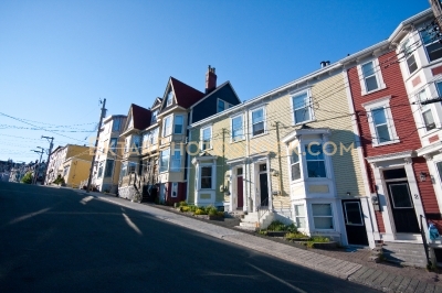 St Johns colorful houses on the street 15438